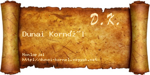 Dunai Kornél névjegykártya